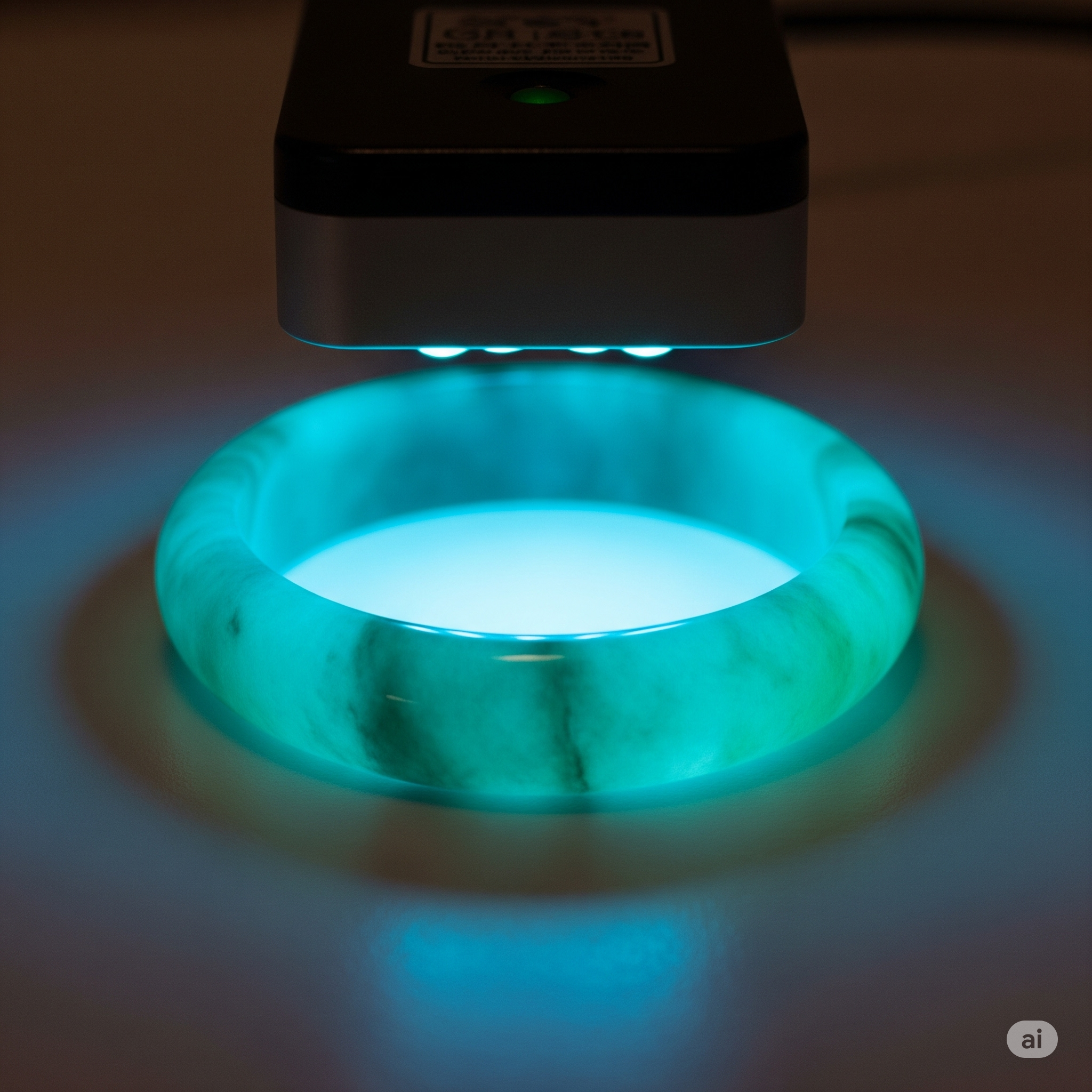 Nhận biết vòng ngọc phỉ thúy xử lý bằng đèn UV.